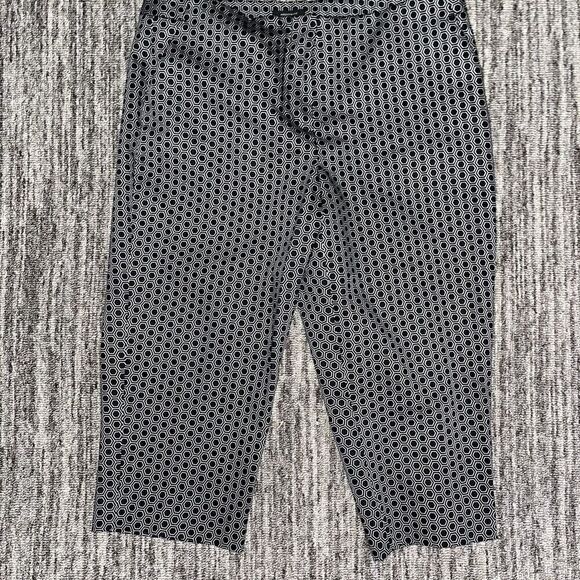 Worthington Womens Capri Pants 8P Petite Black White Honeycomb Pattern Office‎ - Picture 1 of 9
